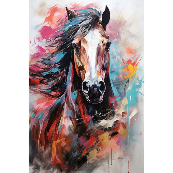 Tableau Cheval Abstrait, art mural décoration nature