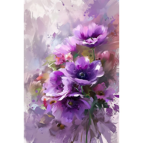 tableau abstrait fleurs