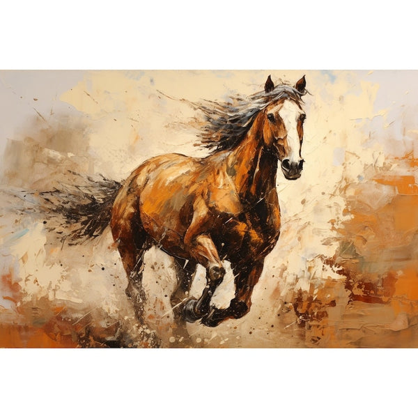 Tableau Peinture Acrylique Cheval, art mural décoration nature