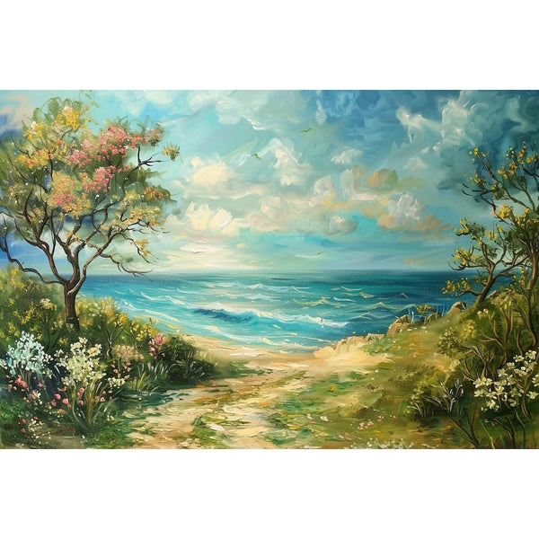 Peinture Tableau Bord de Mer, art mural décoration nature