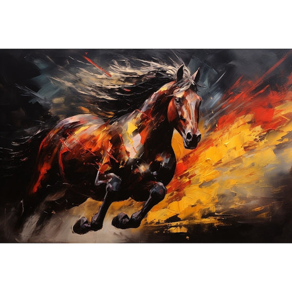 Tableau Contemporain Cheval, art mural décoration nature