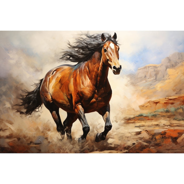 Tableau Peinture sur Toile Cheval, art mural décoration nature
