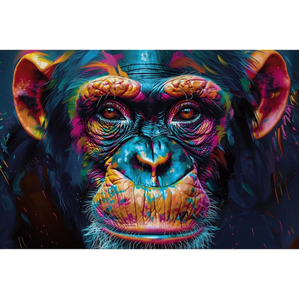 tableau coloré singe