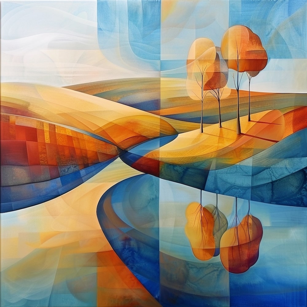 Tableau Paysage Contemporain, art mural décoration nature