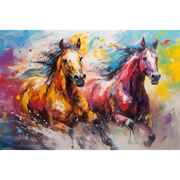Tableau Chevaux Couleur, art mural décoration nature