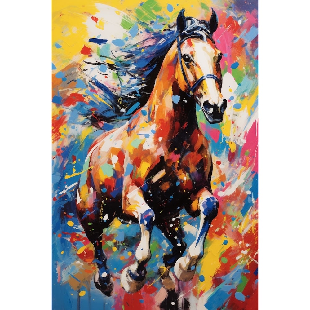 Tableau Cheval Couleur, art mural décoration nature