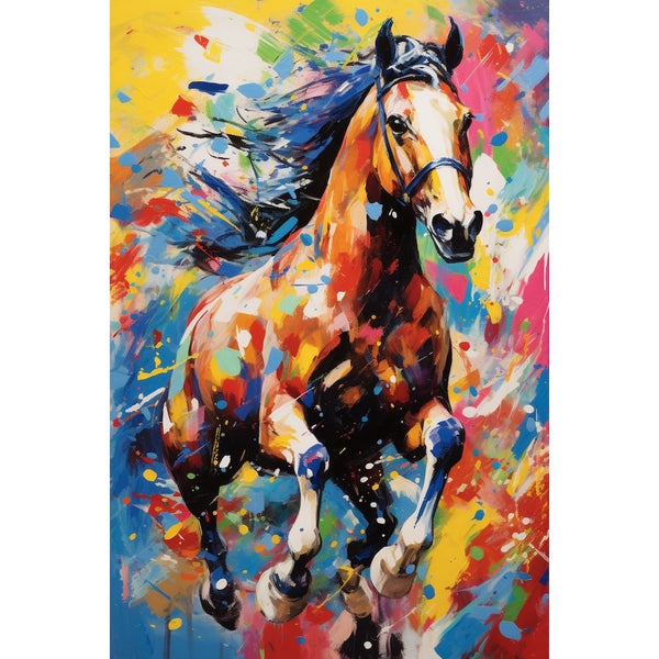 Tableau Cheval Couleur, art mural décoration nature