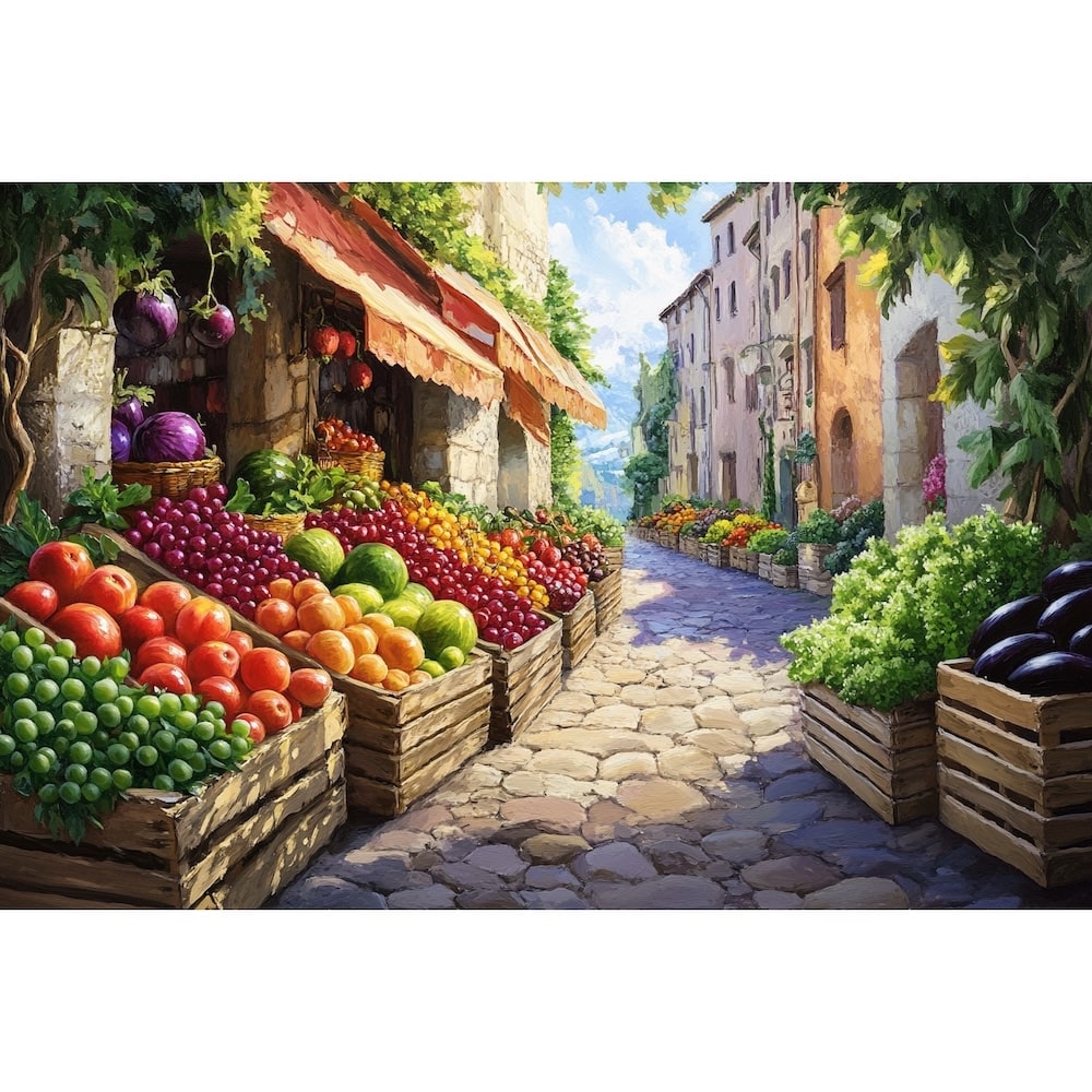 Tableau Marché Méditerranéen, art mural décoration nature