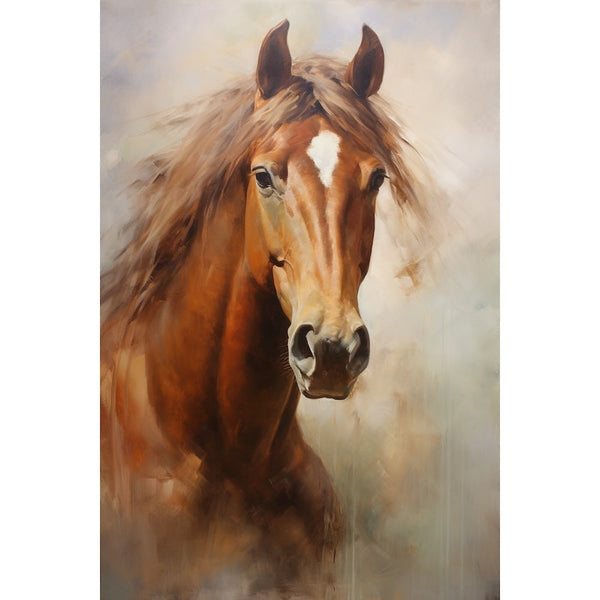 Tableau Peinture Tête de Cheval, art mural décoration nature