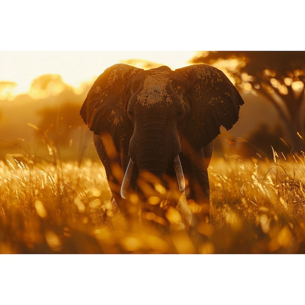 Tableau Éléphant à Contre-Jour, art mural décoration nature
