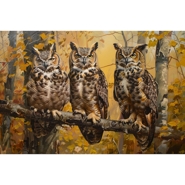 Tableau Chouette Hibou, art mural décoration nature, vue 2