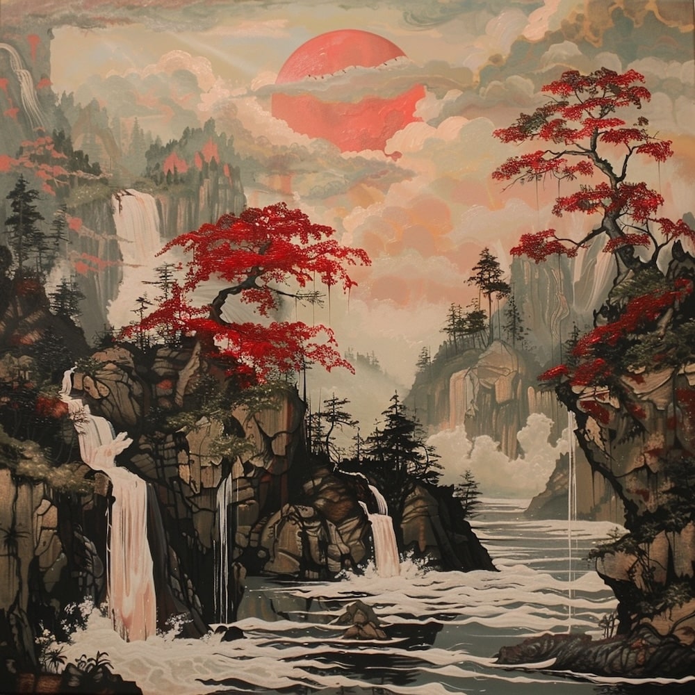 tableau japonais paysage