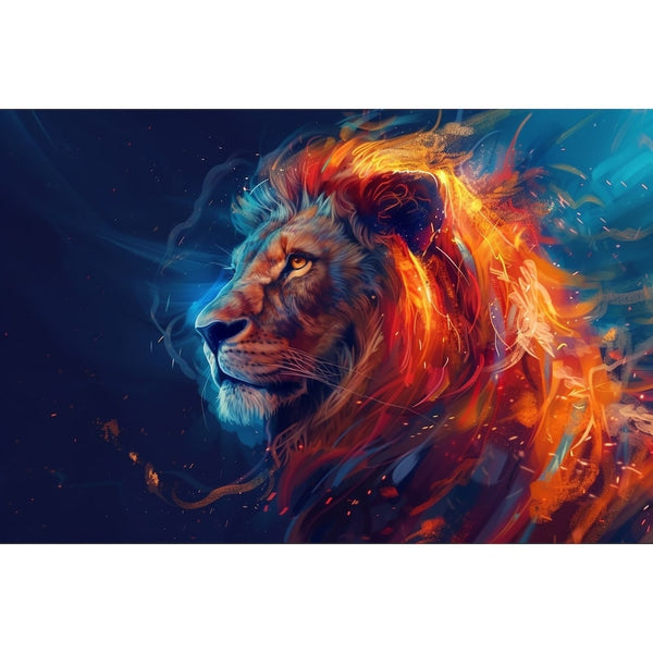Tableau Moderne Lion, art mural décoration nature