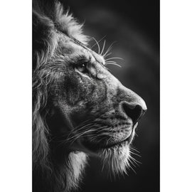 Tableau Lion Noir et Blanc, art mural décoration nature