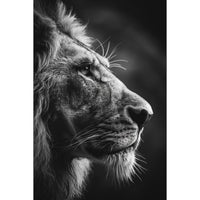 Thumbnail for tableau noir et blanc lion