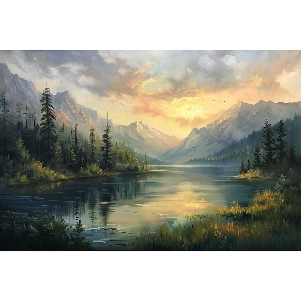 Tableau Ancien Paysage, art mural décoration nature