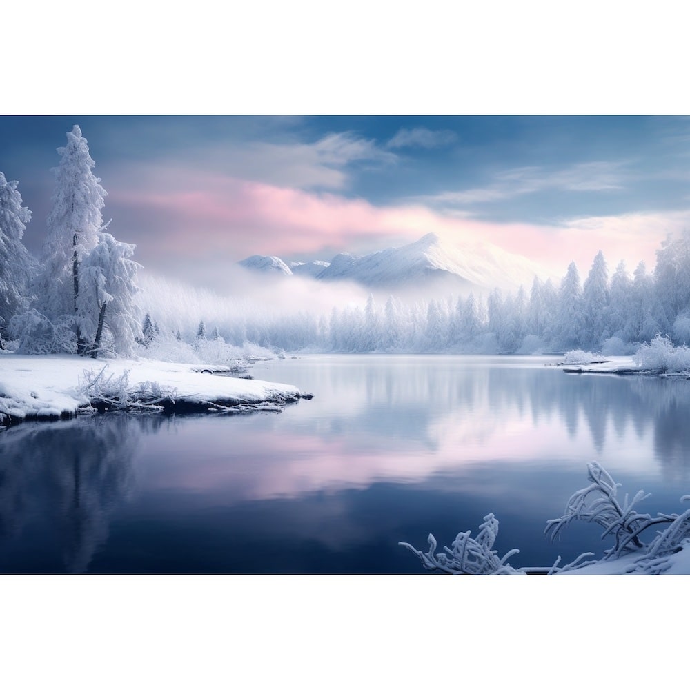 Tableau Paysage D'Hiver, art mural décoration nature