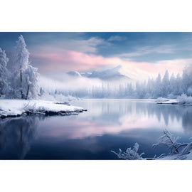 Tableau Paysage D'Hiver, art mural décoration nature