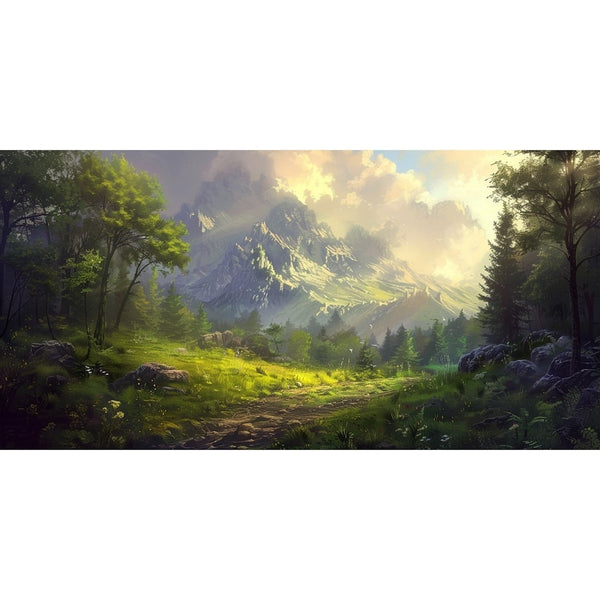 Tableau de Paysage de Montagne Ensoleillé, art mural décoration nature