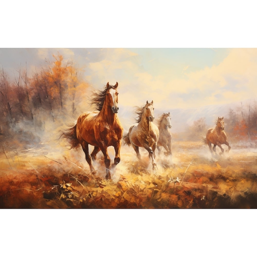 tableau peint sur les chevaux