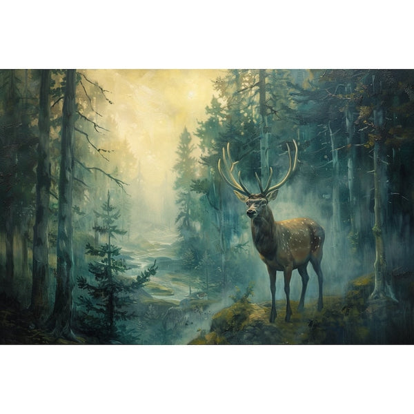 Tableau Cerf Peinture, art mural décoration nature