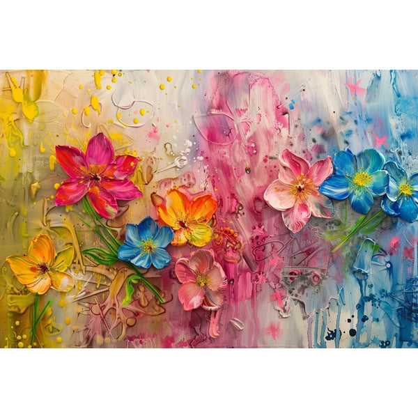 tableau peinture moderne fleurs