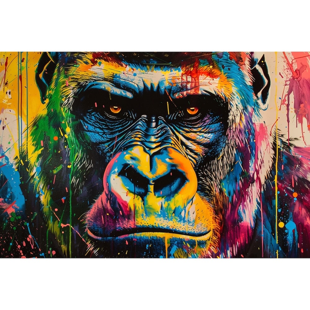 Tableau Gorille Pop Art, art mural décoration nature