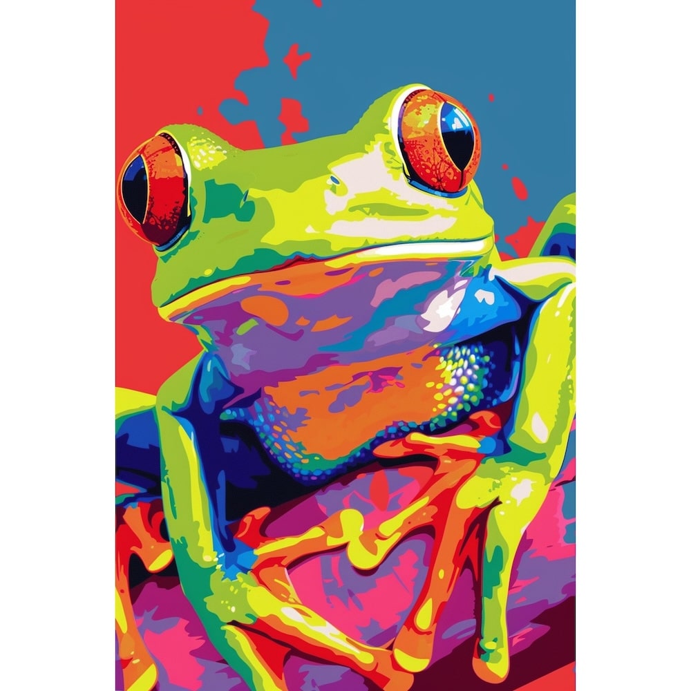 tableau pop art grenouille