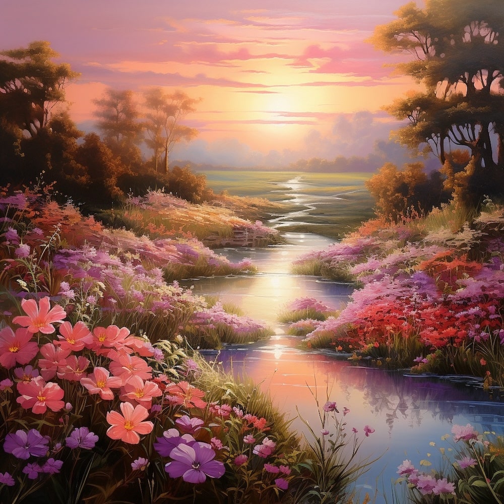 tableau romantique paysage