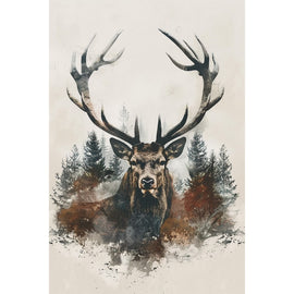 Tableau Cerf Scandinave, art mural décoration nature
