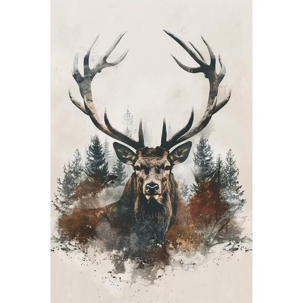 Tableau Cerf Scandinave, art mural décoration nature