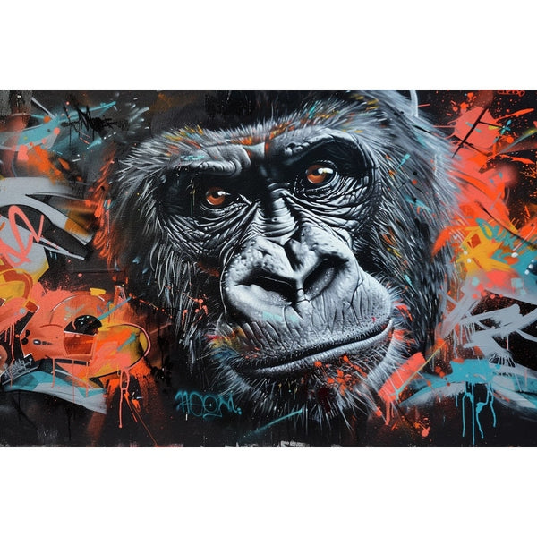 Tableau Gorille Street Art, art mural décoration nature