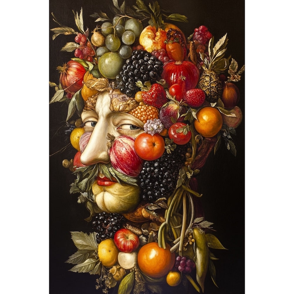 tableau visage fruit legume