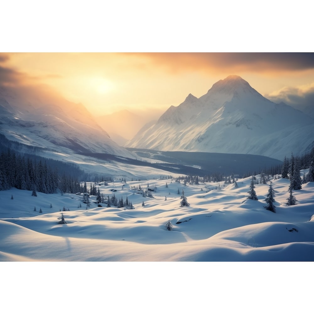 Tableau Paysage sous la Neige, art mural décoration nature