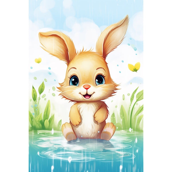 Tableau Lapin Rigolo, art mural décoration nature