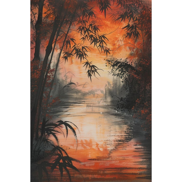 Tableau Bambou Zen, art mural décoration nature