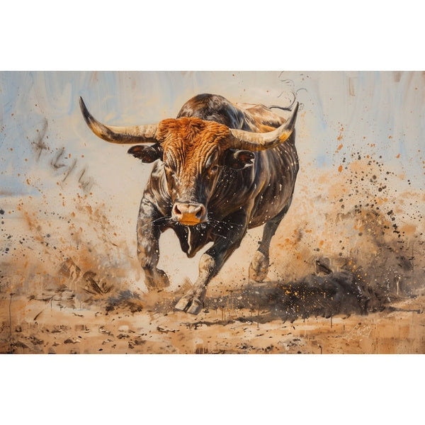 Peinture sur Toile Taureau, art mural décoration nature