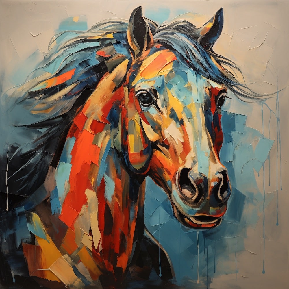 Peinture Acrylique Tête de Cheval, art mural décoration nature