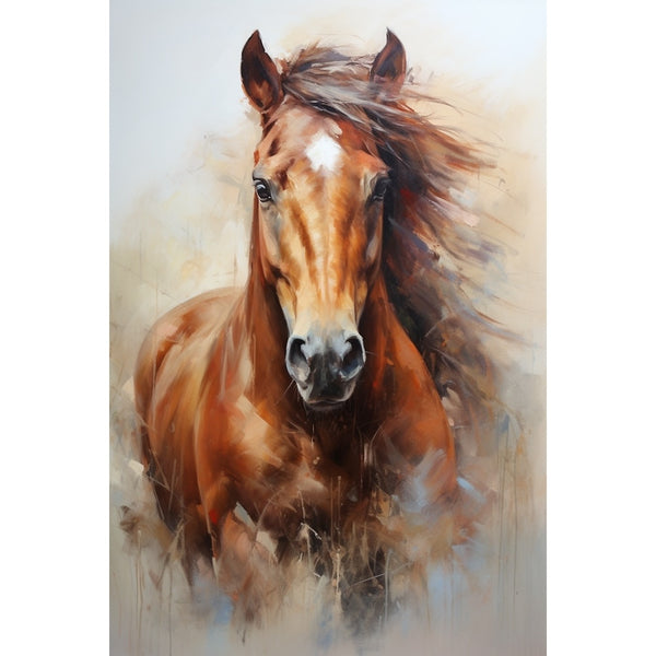 Tête de Cheval Peinture à l'Huile, art mural décoration nature