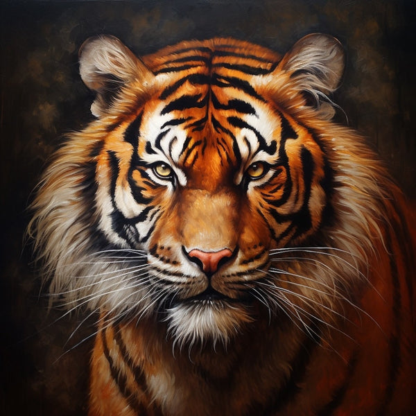 Peinture Tête de Tigre, art mural décoration nature
