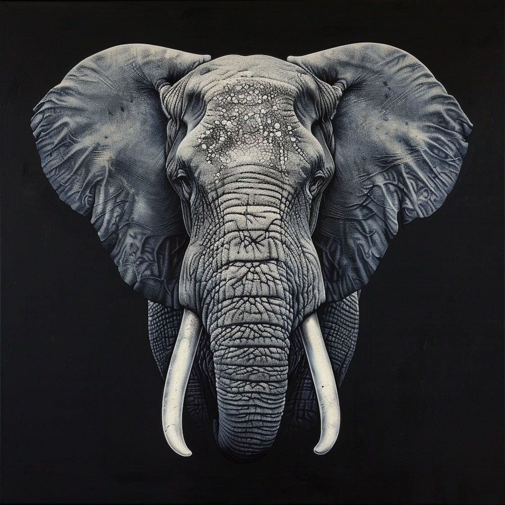 tete elephant peinture