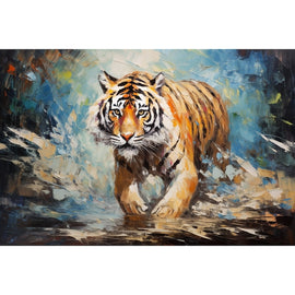 Peinture Tigre Abstrait, art mural décoration nature