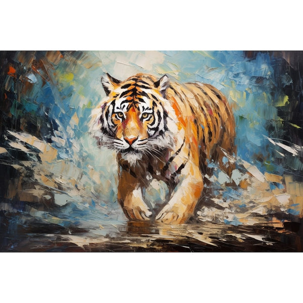 Peinture Tigre Abstrait, art mural décoration nature
