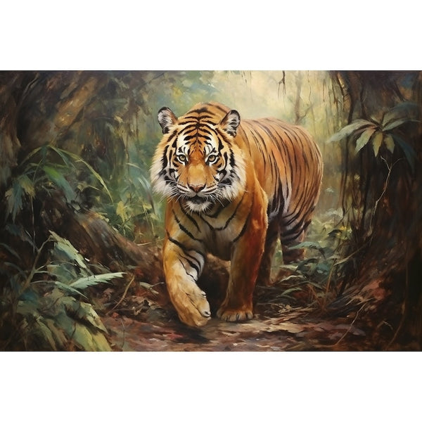 Peinture Acrylique Tigre, art mural décoration nature