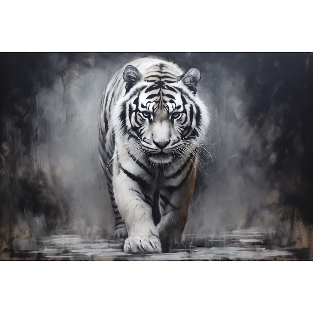 tigre peinture noir et blanc