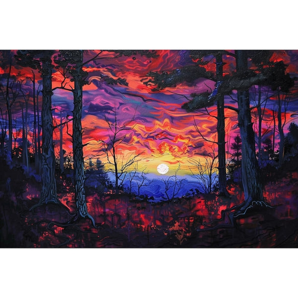 Peinture sur Toile Coucher de Soleil, art mural décoration nature