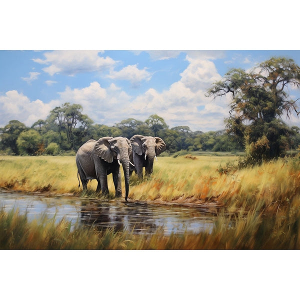 Peinture sur Toile Éléphant, art mural décoration nature