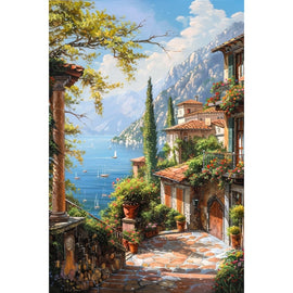 Peinture sur Toile Paysage Méditerranéen, art mural décoration nature