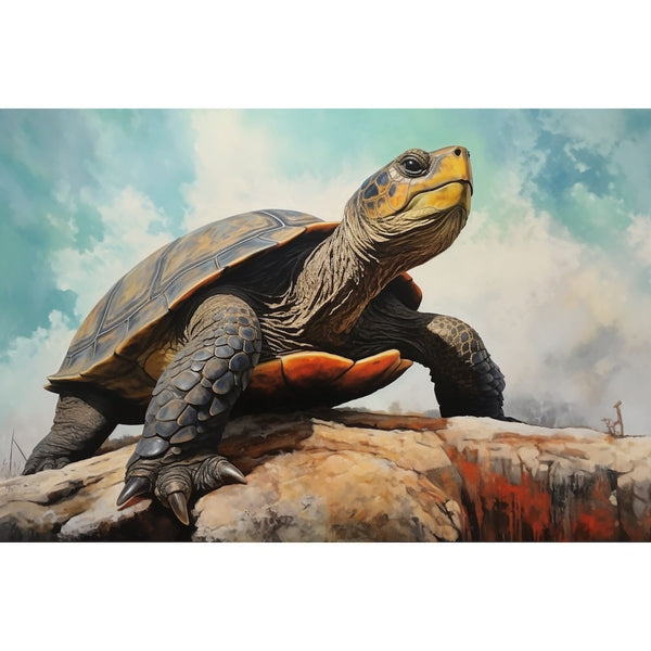 Tableau Peinture Tortue, art mural décoration nature