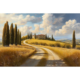 Peinture Toscane, art mural décoration nature